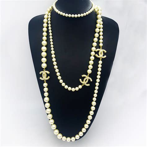 black chanel necklace price|Chanel necklace pearl price.